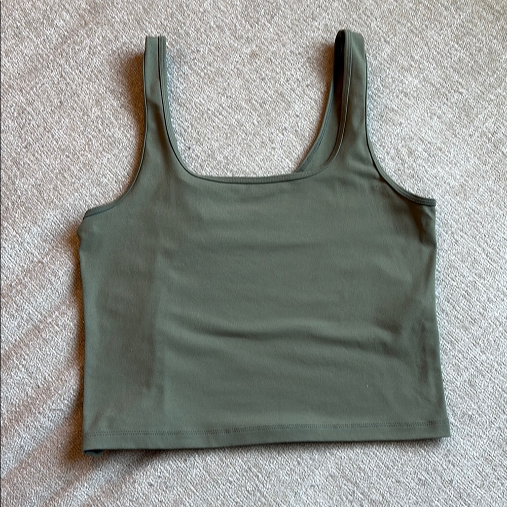 Abercrombie & Fitch Green Seamless Fitted Crop Tank Top